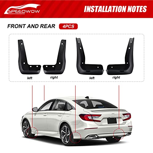 SPEEDWOW Mud Flaps Splash Guards Fit for 10th 2018-2022 Honda Accord,Front and Rear 4 Piece/Set（No Drilling Required） - Image 5
