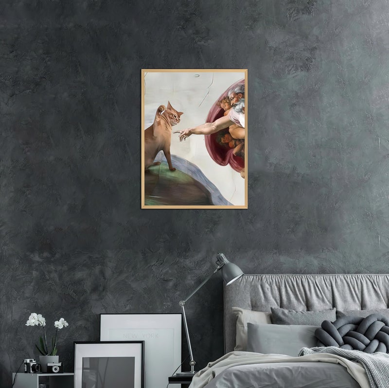 TracyArt Funny Cat Decor, Don't Touch Meow - Funny Poster, Cat Wall Decor, Unframed 13" x 17" - Image 2
