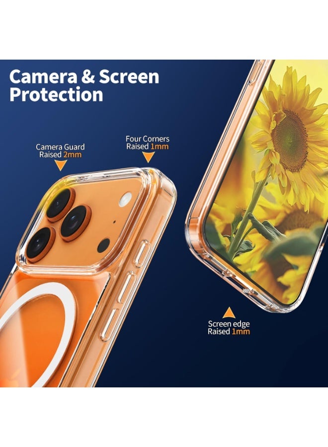 غطاء آيفون 17 Pro Max المغناطيسي، غطاء شفاف بلوري مقاوم للاصفرار، متوافق مع ماج سيف مع حماية من السقوط بمستوى عسكري - Image 2