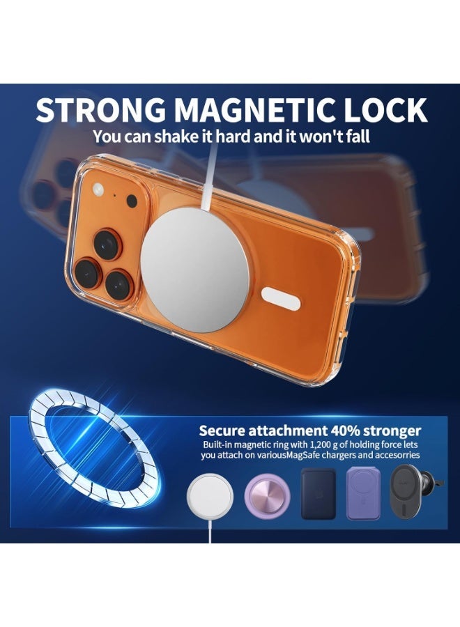 غطاء آيفون 17 Pro Max المغناطيسي، غطاء شفاف بلوري مقاوم للاصفرار، متوافق مع ماج سيف مع حماية من السقوط بمستوى عسكري - Image 4