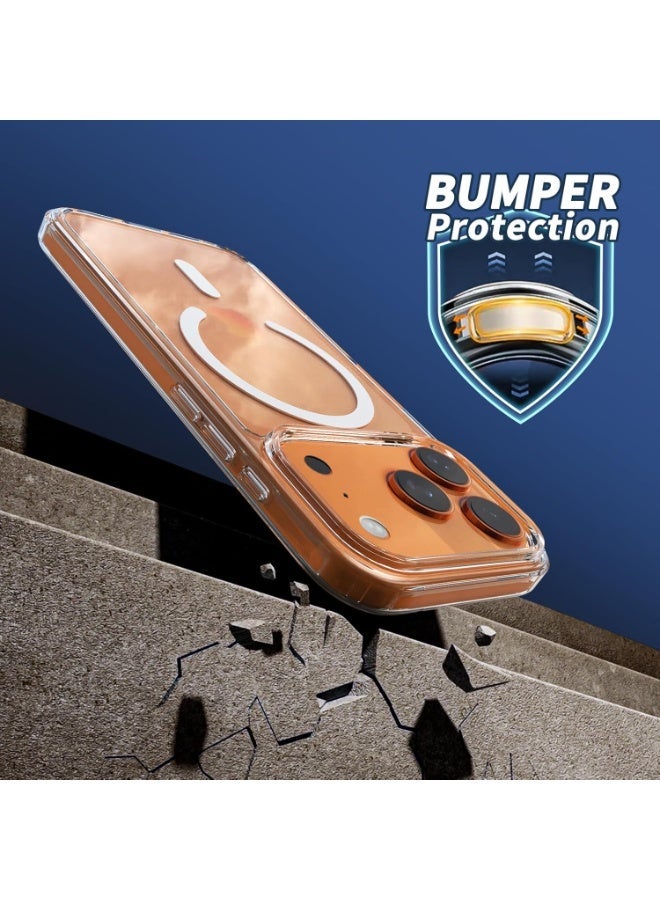 غطاء آيفون 17 Pro Max المغناطيسي، غطاء شفاف بلوري مقاوم للاصفرار، متوافق مع ماج سيف مع حماية من السقوط بمستوى عسكري - Image 5