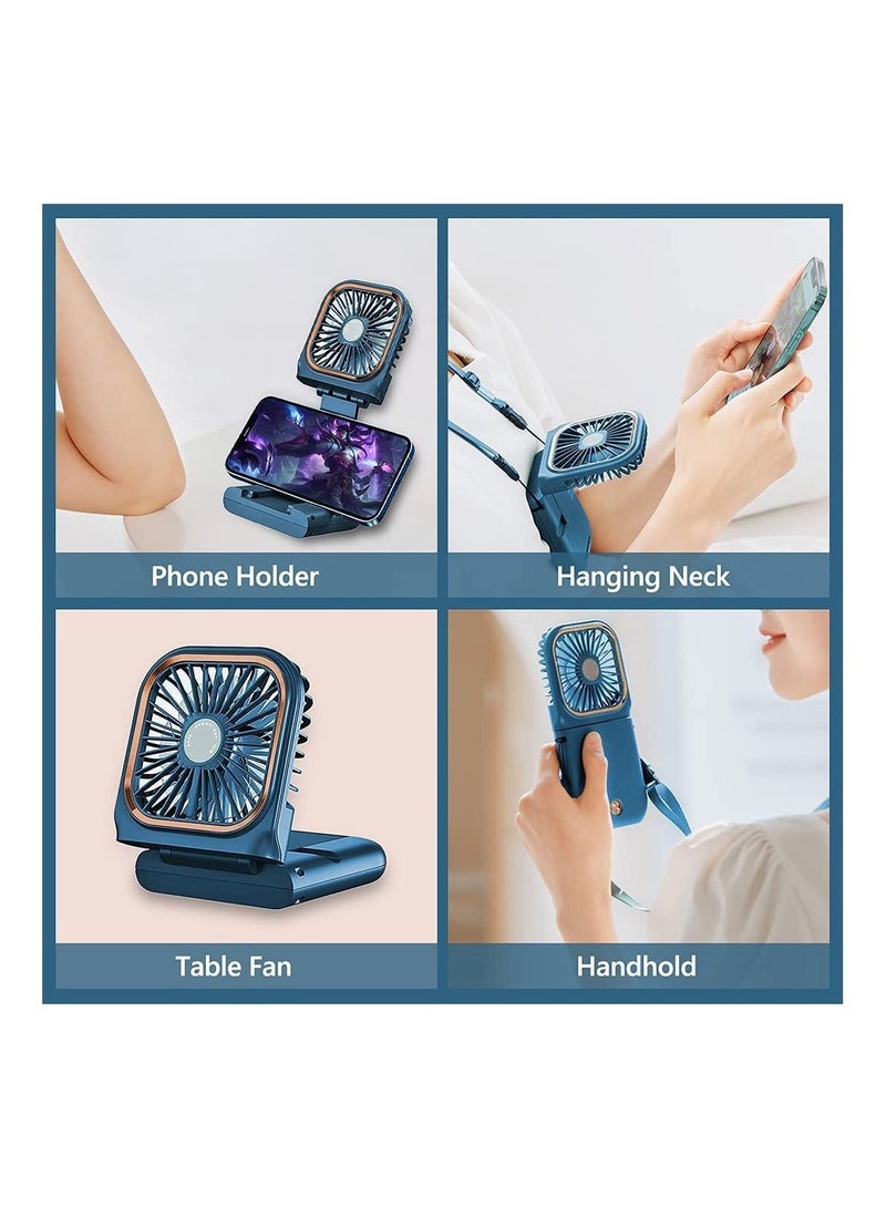 GGEROU Portable Small Fan Personal Neck Fan for Women Mini Desk Fan USB Rechargeable Battery - Image 4