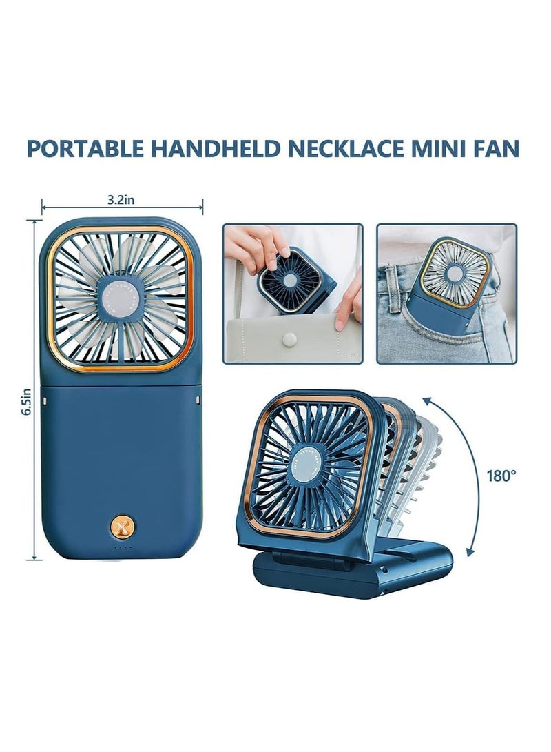 GGEROU Portable Small Fan Personal Neck Fan for Women Mini Desk Fan USB Rechargeable Battery - Image 2