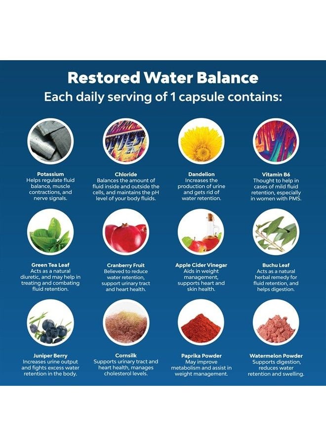 Natures Craft - Water Away Pills Maximum Strength - Herbal Diuretic Pills for Water Retention for Fast Acting Bloating Relief for Women and Men - Easy To Take Water Retention Pills for Women and Men - 60 Servings - Image 1