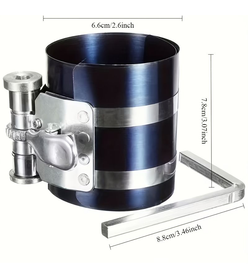 Parallel Bar Piston Ring Compressor Two Piece Set Even Horizontal Force Application Durable Metal Construction For Engine Piston Installation Automotive Maintenance - Image 2
