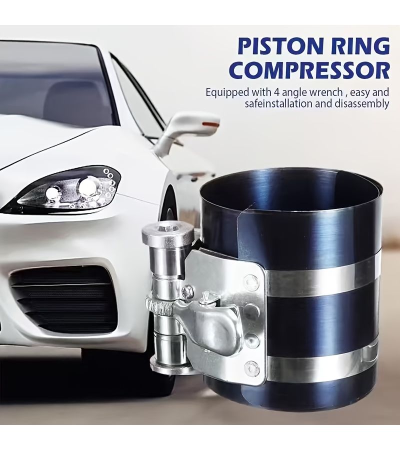 Parallel Bar Piston Ring Compressor Two Piece Set Even Horizontal Force Application Durable Metal Construction For Engine Piston Installation Automotive Maintenance - Image 5
