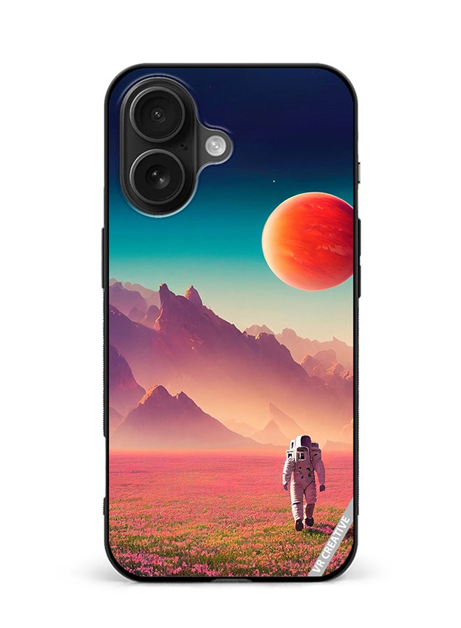 Protective Case Cover For Apple iPhone 16 Plus An Astronaut In A Spacesuit Walks Around An Alien Planet And Explores Its Surface Design Multicolour