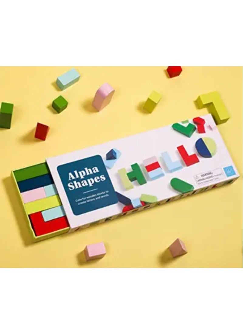 Chronicle Books - Alpha Shapes (Colorful Wooden Block Letters for Decor, Educational Alphabet Word Blocks) - Image 1