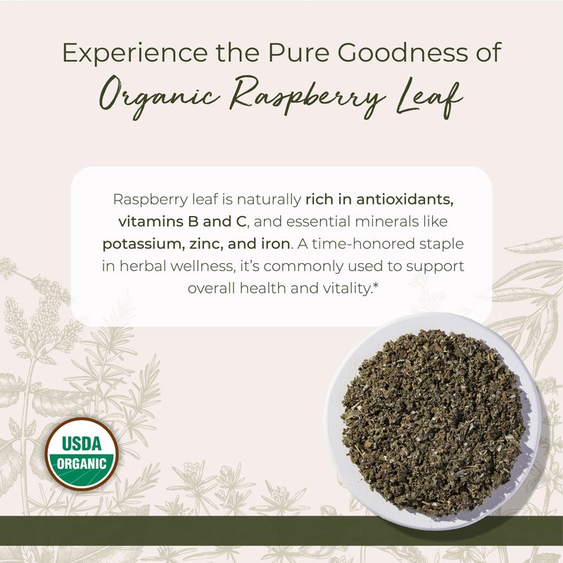 Starwest Botanicals ستارويست بوتانيكالز أورجانيك ورق توت العليق - شاي أعشاب فضفاض، خالي من الكافيين، أعشاب طبيعية نقية، ورق توت العليق المجفف، مقطع ومصفى، معتمد كوشير، غير معدّل وراثيًا - 4 أونصة كيس - Image 2