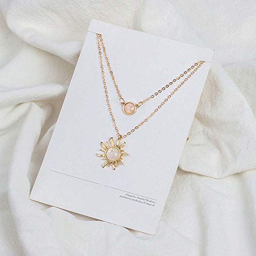MJartoria Layered Choker Multi Chains Pendant Sun and Moon Charm Necklaces Jewelry Gifts for Women (Gold, Sun) - Image 4