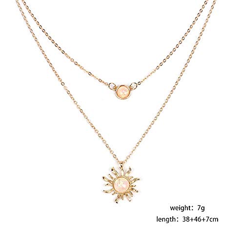 MJartoria Layered Choker Multi Chains Pendant Sun and Moon Charm Necklaces Jewelry Gifts for Women (Gold, Sun) - Image 5