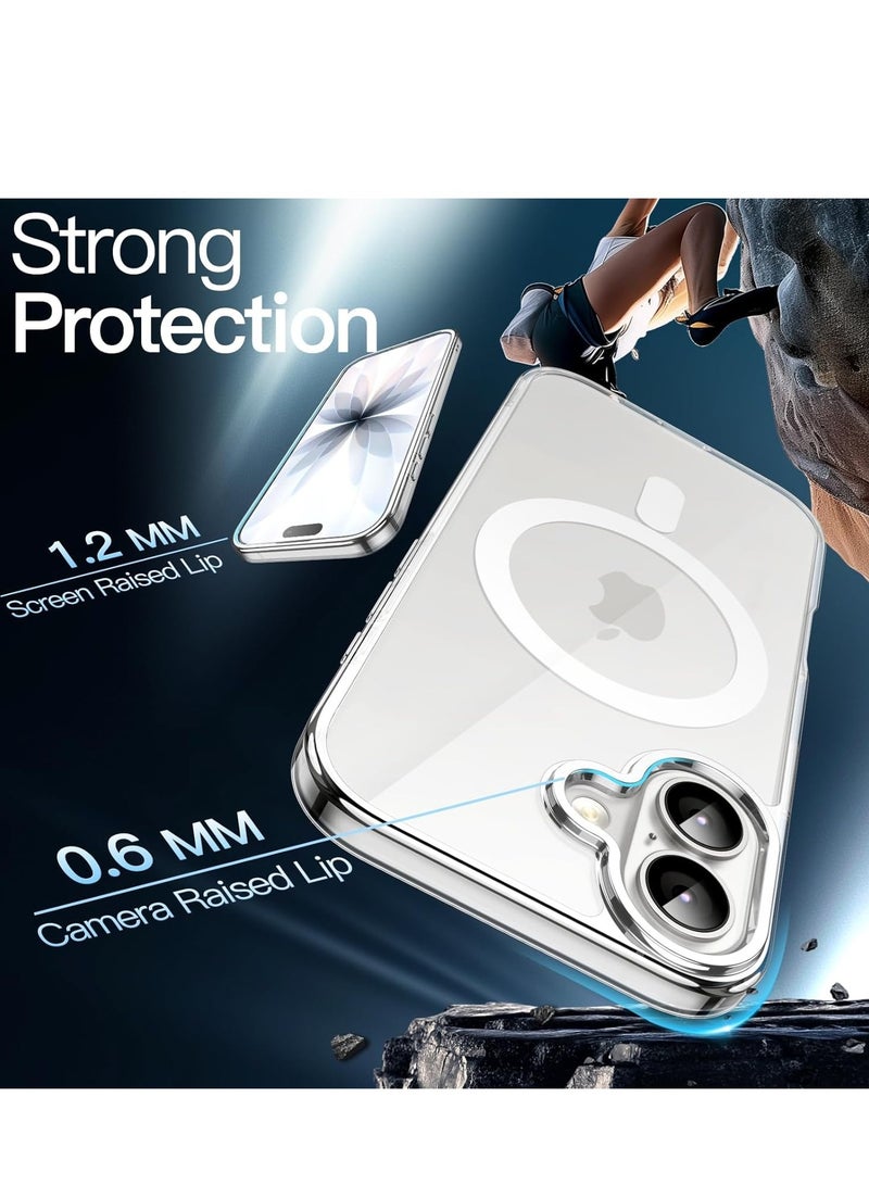 Salab Magnetic Case for iPhone 17 6.3-Inch Compatible with MagSafe, Shockproof Phone Bumper Cover, Anti-Scratch Clear Back (Clear) - Image 4