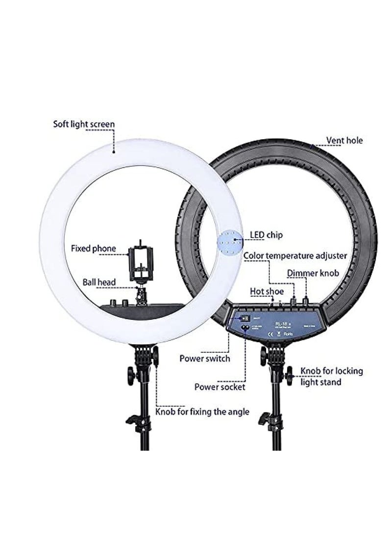 RL21 Inch Ring Light Tripod LED Soft Ring Light with Remote Control - Image 3