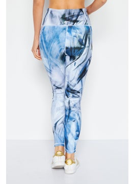 Reebok Women Sportswear Fit Training Tight, Blue Combo  - Image 4