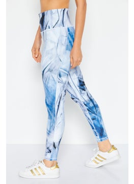 Reebok Women Sportswear Fit Training Tight, Blue Combo  - Image 3