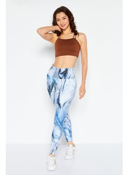 Reebok Women Sportswear Fit Training Tight, Blue Combo  - Image 2