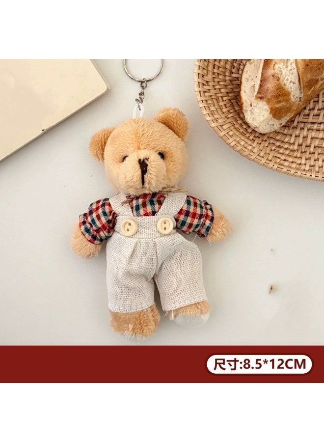 KAIRAY Adorable plush bear keychain for girls (red plaid strap bear keychain) & Adorable plush bear keychain for girls (red plaid strap bear keychain) Bundle - Image 3