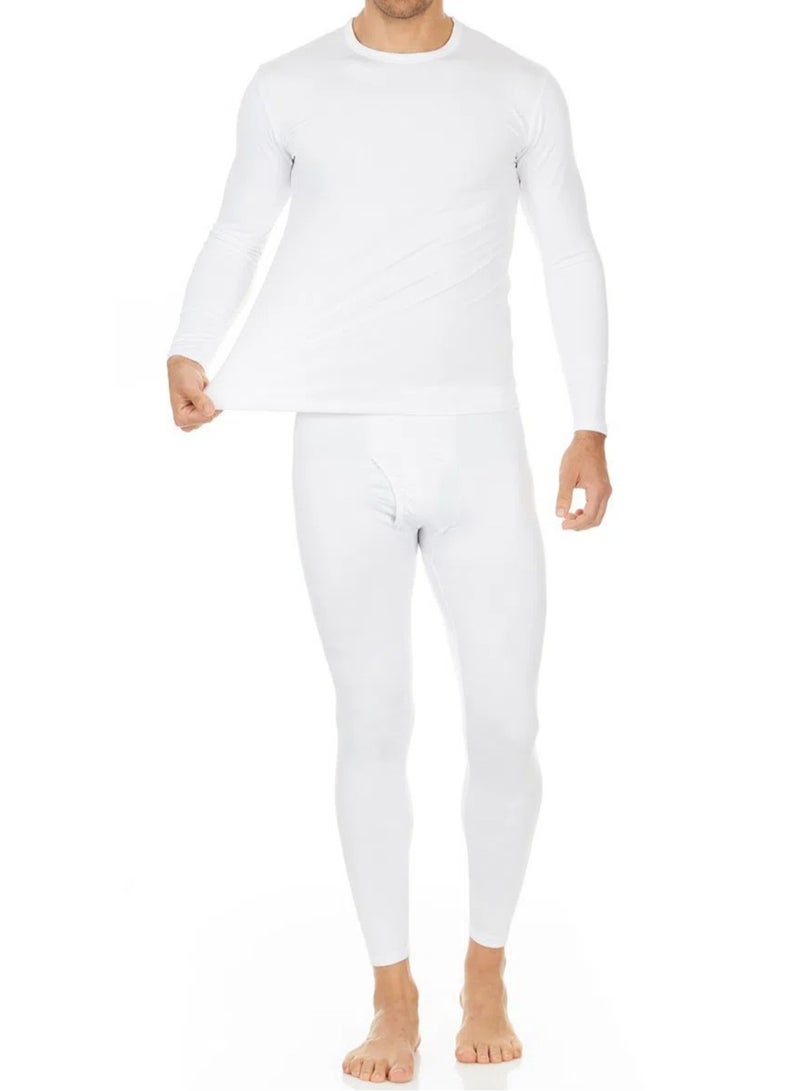 Thermal Underwear for Men Cold Weather Clothes Compression Long Sleeve Base Layers Long Underwear Snow Suit Mens Thermals Top and Bottom Set Winter Clothes - White  - Image 1