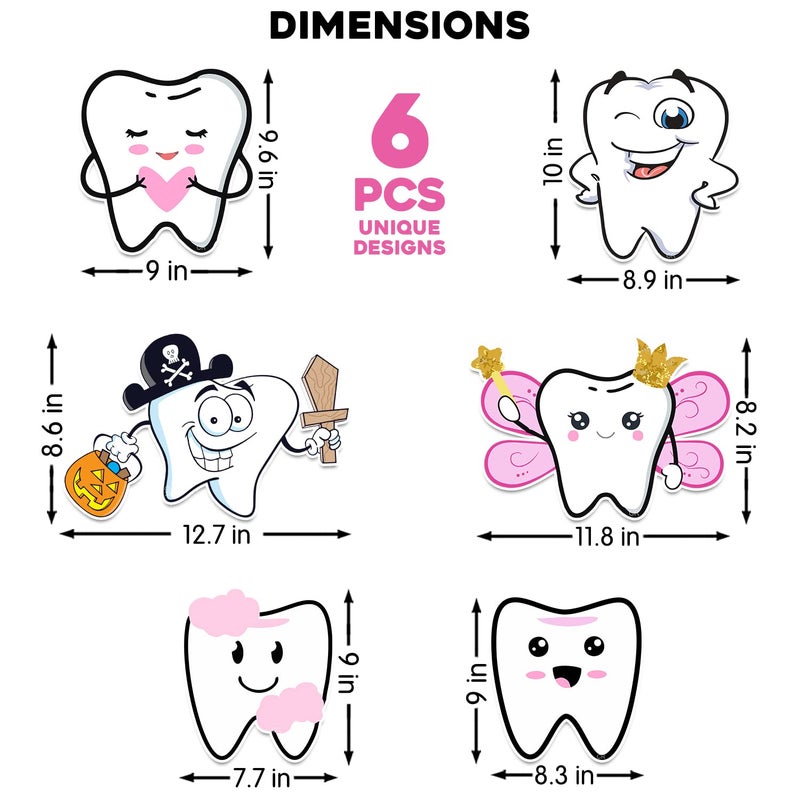 Zyozique 65 pack I Got My First Tooth Decoration Kit included Cutout Photo Booth Paper Banner and BalloonsFirst Tooth Decoration Items1st Teeth Decoration ItemsRice Ceremony Decoration Pink - Image 5