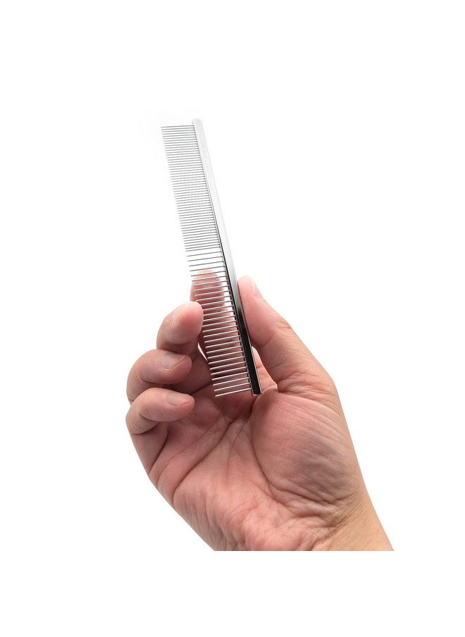 Chris Christensen - 5In Face And Feet Finecoarse Butter Comb Groom Like A Professional Rounded Corners Prevent Friction And Breakage Solid Brass Spin With Steel Teeth Chrome Finish - Image 1