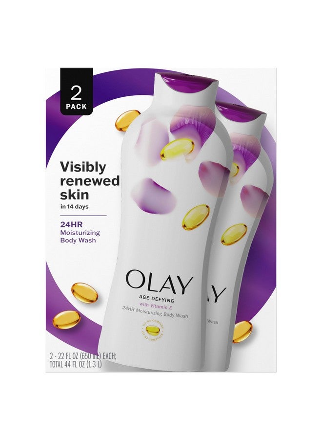 Olay Age Defying Body Wash With Vitamin E & B3 Complex Moisturizing Visibly Smooth Skin 22 Fl Oz (Pack Of 2) - Image 1