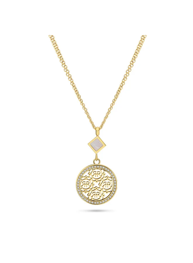 شيروتي 1881 Arabesque Gold Plated Stainless Steel Pendant Necklace for Women