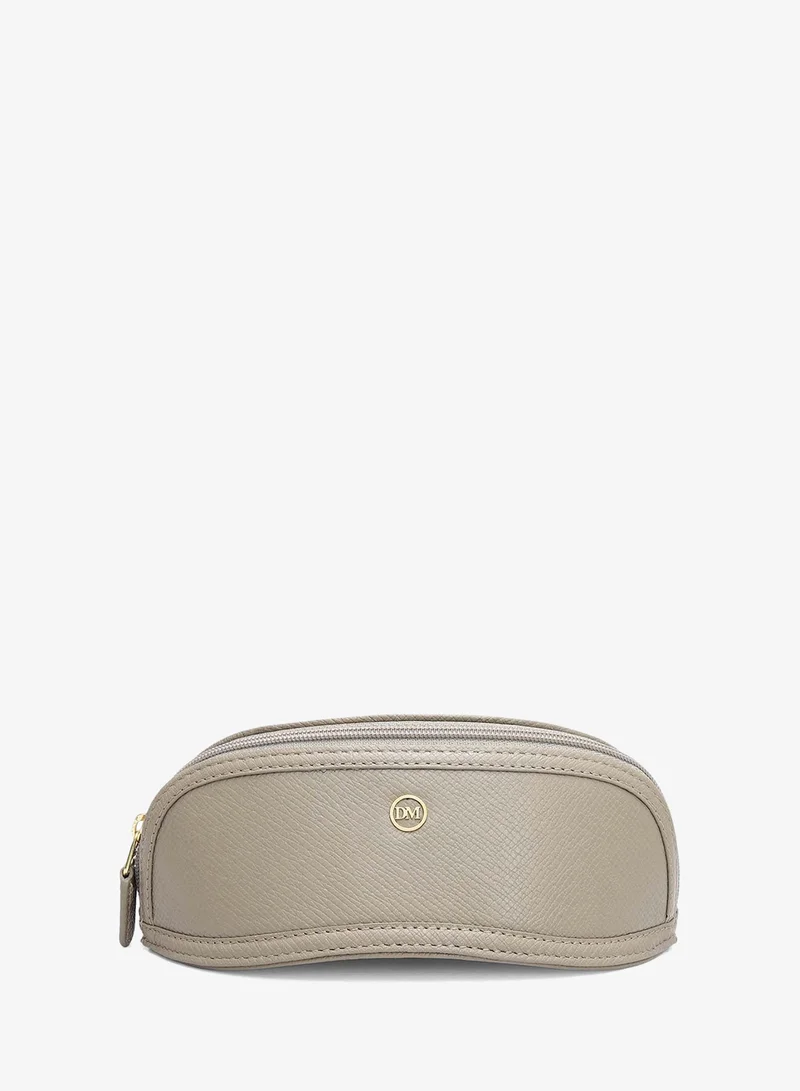 Da Milano Franzy Leather Spectacle Case - Stone Grey