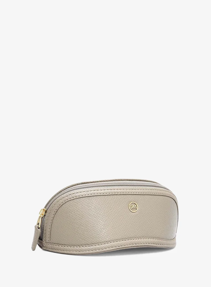 Da Milano Franzy Leather Spectacle Case - Stone Grey