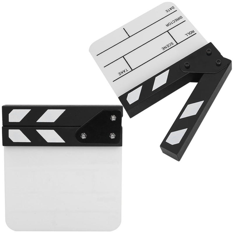 Mini Acrylic Clapboard Film Cut Prop Black and White Whiteboard with Magnet Inside for Home Decoration - Image 2