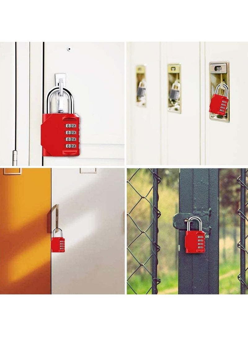 4-Digit Combination Password Padlock Red