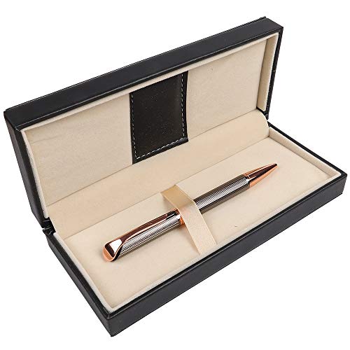 Penneed Ballpoint Pen with Gift Box, Retractable Pen for Men Women Executive Business Office School Supplies, Refillable 1.0mm Black Ink B5 (Gray) - Image 1