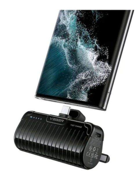 PlugOn Pro C Mini All In One Fast Charging Power Bank 5000 mAh Type-C