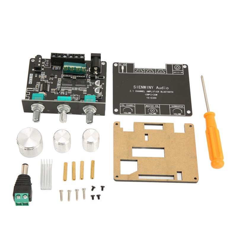 Bluetooth Power Amplifier Board 2.1 Channel 15Wx2 30W Knob Adjustment - App Control Digital Power Amplifier Module for Home Devices - Image 1
