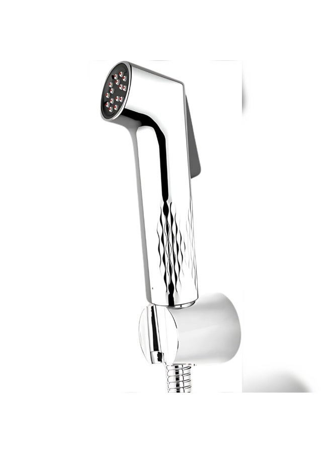 Colro Global Self-Cleaning Health Faucet Set for Bathroom - Chrome Handheld Bidet Spray with Anti-Clog Silicone Nozzles, 1m Stainless Steel Hose & ABS Hook, High Pressure Shattaf Kit - Image 2
