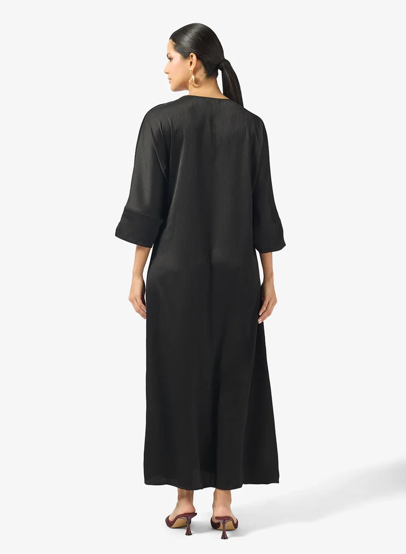 Khizana Embellished Jalabiya With Contrast Toned Sleeves