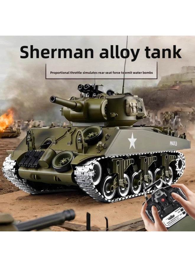 World War II Soviet T-34 Tank Remote Control Cannon Toy Boy Professional Metal Model Armored Tracked Car-Color:1:18 Alloy Version  Simulated Tracks/proportional Throttle/can Launch Water Bombs/barrel Lifting-Specifications:Four Sets Of 7.4v Lithium Batteries  - Image 3