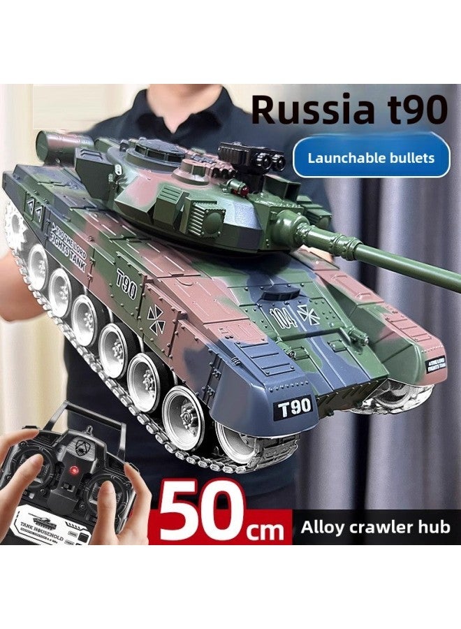 World War II Soviet T-34 Tank Remote Control Cannon Toy Boy Professional Metal Model Armored Tracked Car-Color:1:18 Alloy Version  Simulated Tracks/proportional Throttle/can Launch Water Bombs/barrel Lifting-Specifications:Four Sets Of 7.4v Lithium Batteries  - Image 1