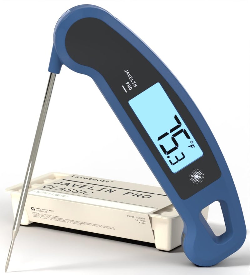 Lavatools Javelin PRO Classic UltraFast 2Second Professional Digital Instant Read Meat Thermometer for Grill and Cooking AutoRotating Backlit Display IP65 Water Resistant NSF Certified Maize