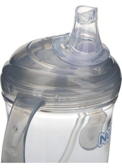 Nuby Nuby Twin Handle 360 Grip N' Sip 8oz Tritan Cup with Hygienic Cover, Grey,1 Count (Pack of 1)  - Image 3