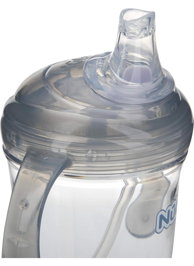 Nuby Nuby Twin Handle 360 Grip N' Sip 8oz Tritan Cup with Hygienic Cover, Grey,1 Count (Pack of 1)  - Image 3