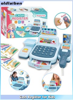 oldlaiben Pretend Play Calculator Cash Register Toy, Grocery Store Playset, Smart Cash Register Toy, Cash Register Toy With Light And Music, Gift for Kids Girls Age 3, 4, 5, 6, 7, 8+ Year Old  - Image 1