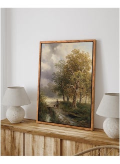 Framed Forest Trail Canvas Wall Art, Rustic Landscapes Oil Painting with Elderly Woman and Deer, Serene Nature Scene Decor, Classic Artwork for Living Room, Bedroom, or Office, 16x22in - pzsku/Z94A0237DD5B8A701FBE3Z/45/_/1736403627/effed3bb-8b0a-4965-9a53-ac61f1d24e42