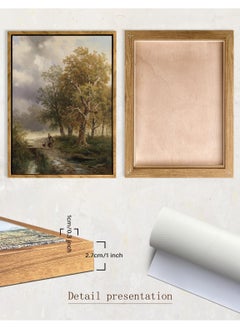 Framed Forest Trail Canvas Wall Art, Rustic Landscapes Oil Painting with Elderly Woman and Deer, Serene Nature Scene Decor, Classic Artwork for Living Room, Bedroom, or Office, 16x22in - pzsku/Z94A0237DD5B8A701FBE3Z/45/_/1736403636/3fd0a7f4-f8e2-4e7c-9b25-a8f89108fbf5