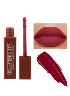 DNM Silky Chocolate Matte Lip Gloss Liquid Lipstick Set Lip Stain Waterproof Dark Red Stay on Matte Matt Lipstick for Women Matt Liquid Lippies matte durasion (10#)  - Image 1