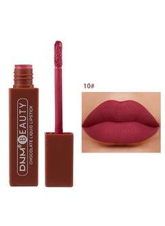 DNM Silky Chocolate Matte Lip Gloss Liquid Lipstick Set Lip Stain Waterproof Dark Red Stay on Matte Matt Lipstick for Women Matt Liquid Lippies matte durasion (10#)  - Image 2