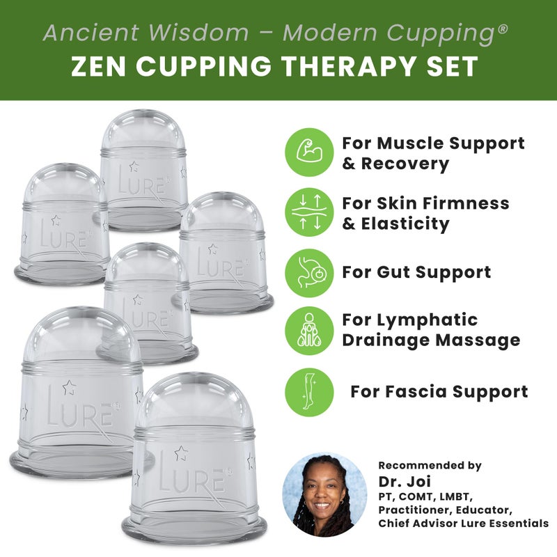 Lure Essentials Silicone Cupping Therapy Set 6 Professional Massage Cupping Cups for Cupping Therapy Cup Kit for Massage, Myofascial Release, Cellulite Reduction - Image 2