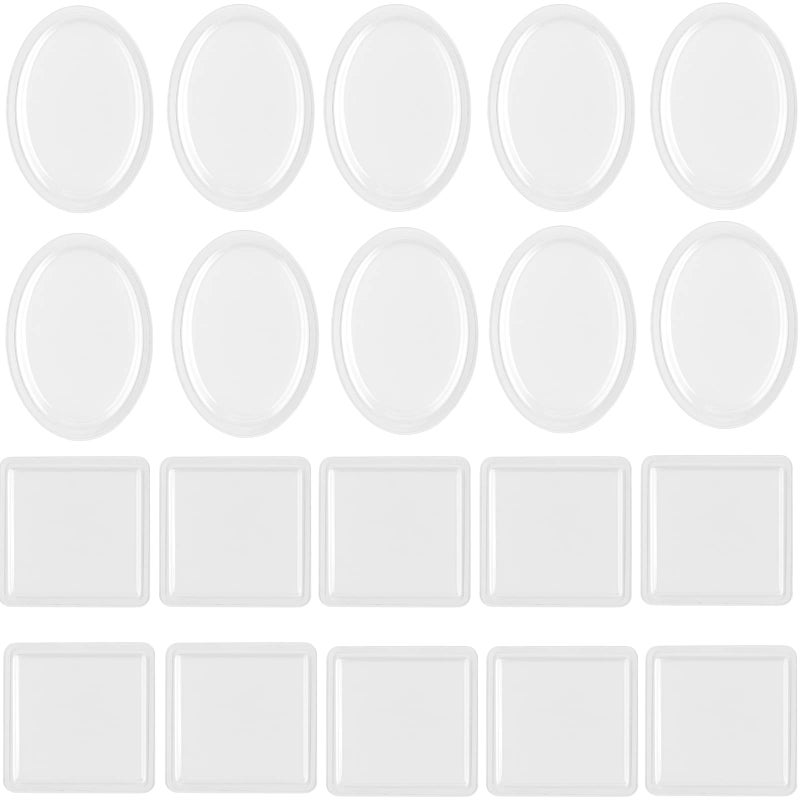 CYFUN DESIGN 20Pcs Oval Square Plastic Domes for Card Making Clear Dimensional Shaker Domes for Shaker Card Making Craft Supplies Handmade Crafts Scrapbooking ToolA3 SquareOval 238 in Diameter Without Die Cut