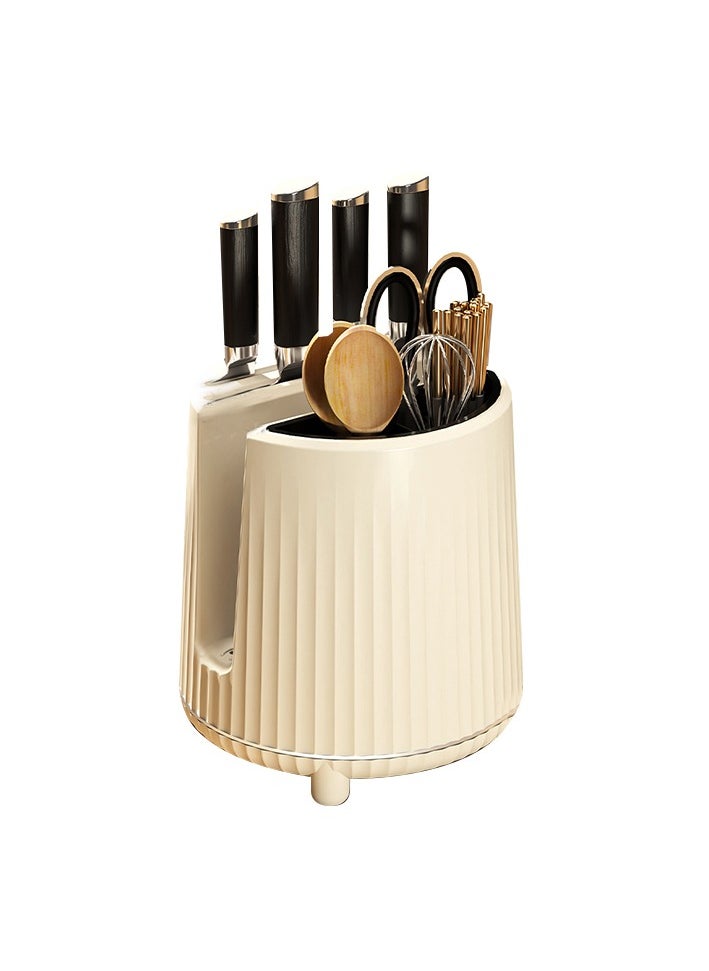Raxoom BIG Kitchen Knives Holder Storage & Cutting Board Holder Stand Unique Slot Design  Multifunctional Kitchen Spoon and Chopsticks Holder Kitchen Knives & Accessories(White)  - Image 5