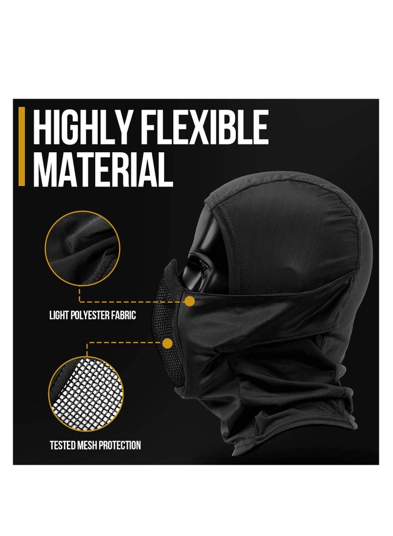 SYOSI Balaclava Mesh Mask Ninja Tactical Mask with Full Face Protection Tactical Airsoft Steel Metal Breathable Balaclava Mesh Mask for Outdoor Cycling Hunting  - Image 3