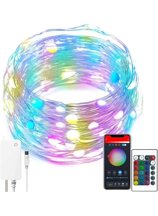 The Bros Smart WiFi LED Fairy String Lights Dream color RGBIC USB Strip Lights Music Sync Timing Schedule Waterproof Lighting Strips Works with Alexa Google Home 10M  - Image 1